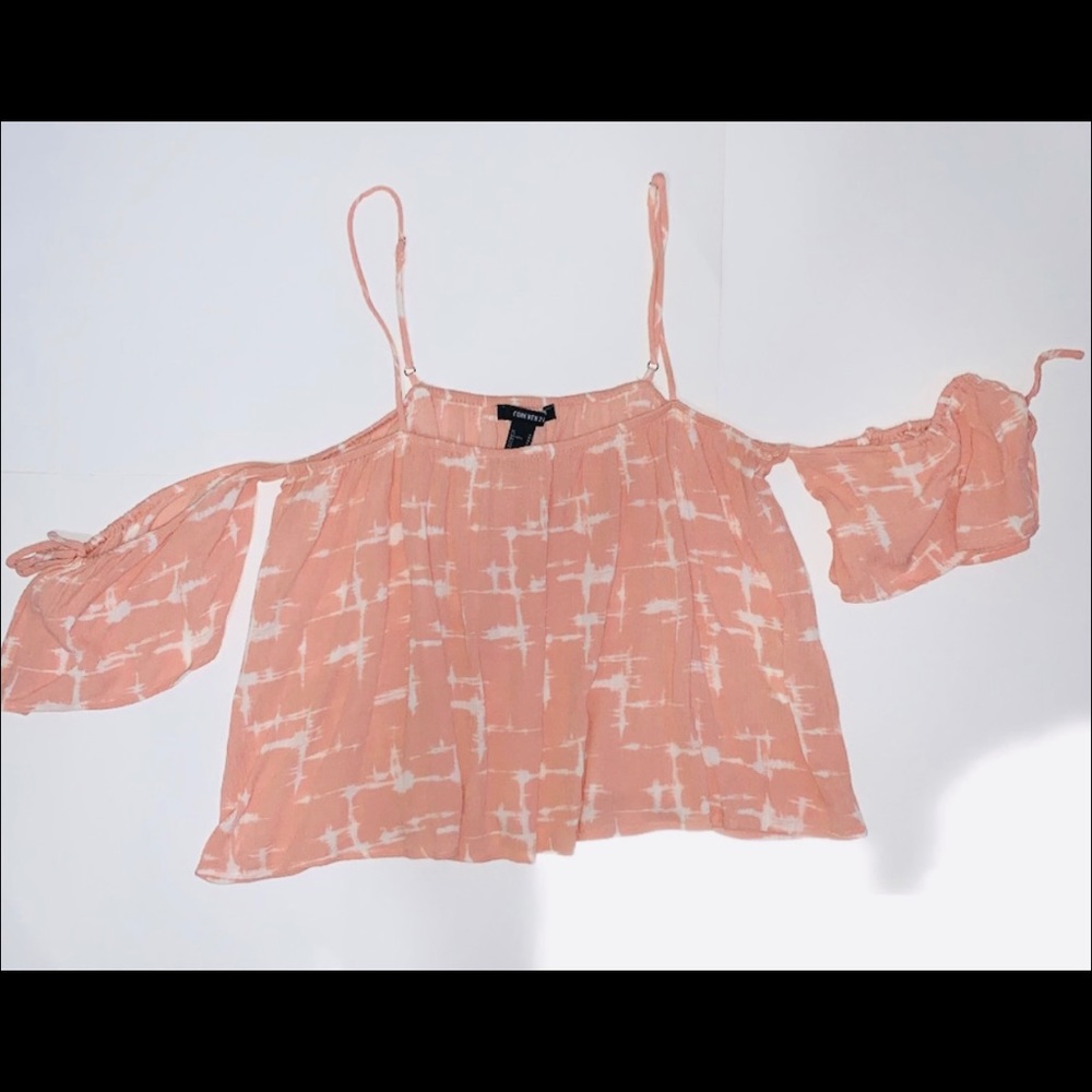 Cold shoulder top pink tie dye